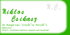 miklos csikasz business card